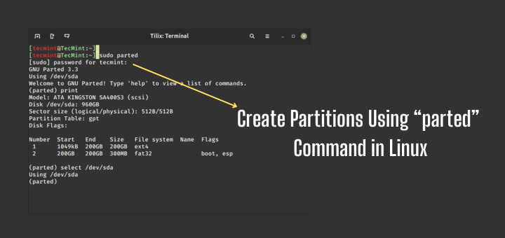 在 Linux 中管理磁盘分区的 8 个 Parted 命令