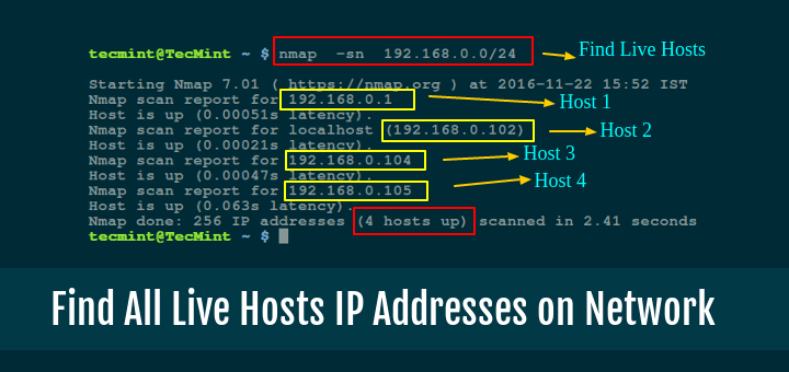 找出 Linux 中网络上连接的所有活动主机 IP 地址