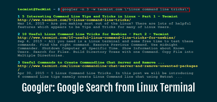 Googler：从 Linux 终端执行“Google 搜索”的命令行工具