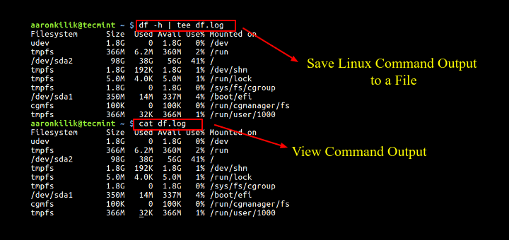 如何在 Linux 中将命令输出保存到文件