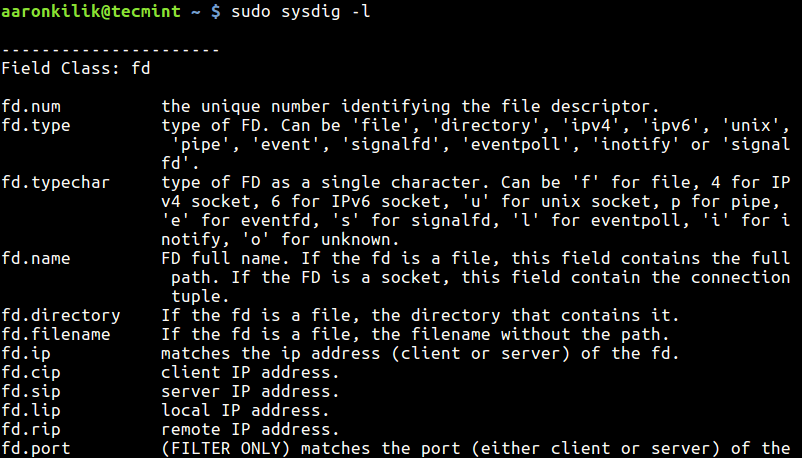Sysdig – 适用于 Linux 的强大系统监控和故障排除工具
