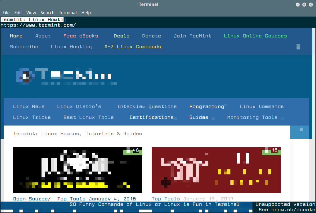 Browstat Browsh – 可以播放视频和所有内容的现代文本浏览器 - Cdgzu.com