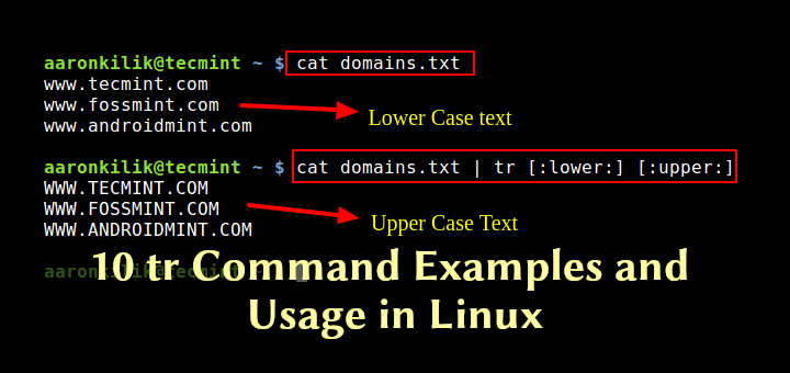 Linux 中的 10 个 tr 命令示例