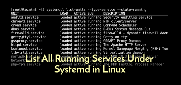 如何使用SystemD命令在Linux中找到运行服务
