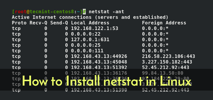 如何在 Linux 中安装 netstat 命令