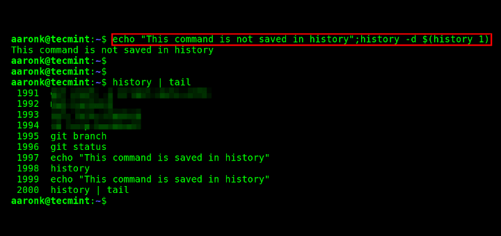 如何运行 Linux 命令而不将其保存在历史记录中