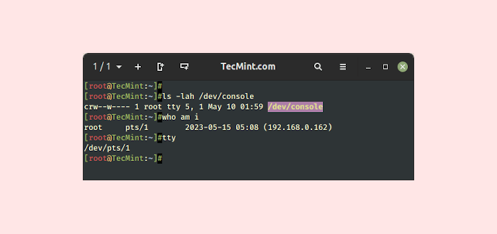 Linux： /dev /tty， /dev /tty0和 /dev /console之间的差异