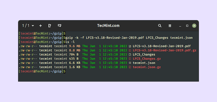 在 Linux 中使用 Gzip 命令的 13 个实际示例