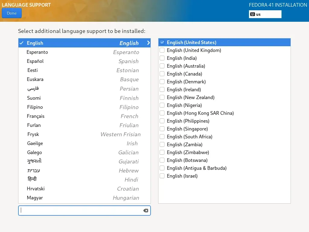 Feda Language 如何使用屏幕截图安装 Fedora 41 服务器 - Cdgzu.com