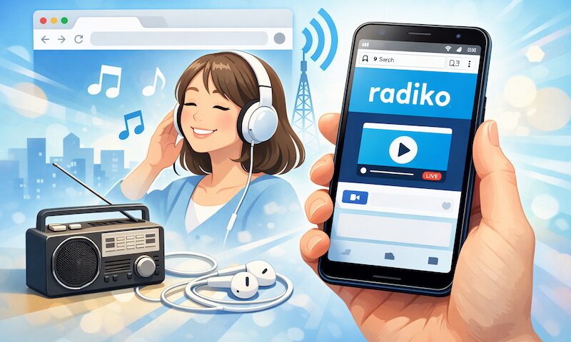如何在智能手机浏览器上收听radiko!如何观看网页版 radiko